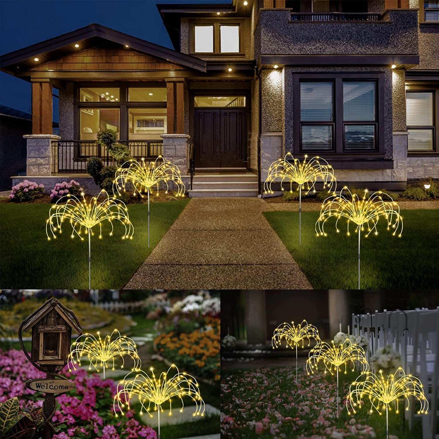 Waterdichte Zonne Tuinlamp Met Vuurwerk Effect