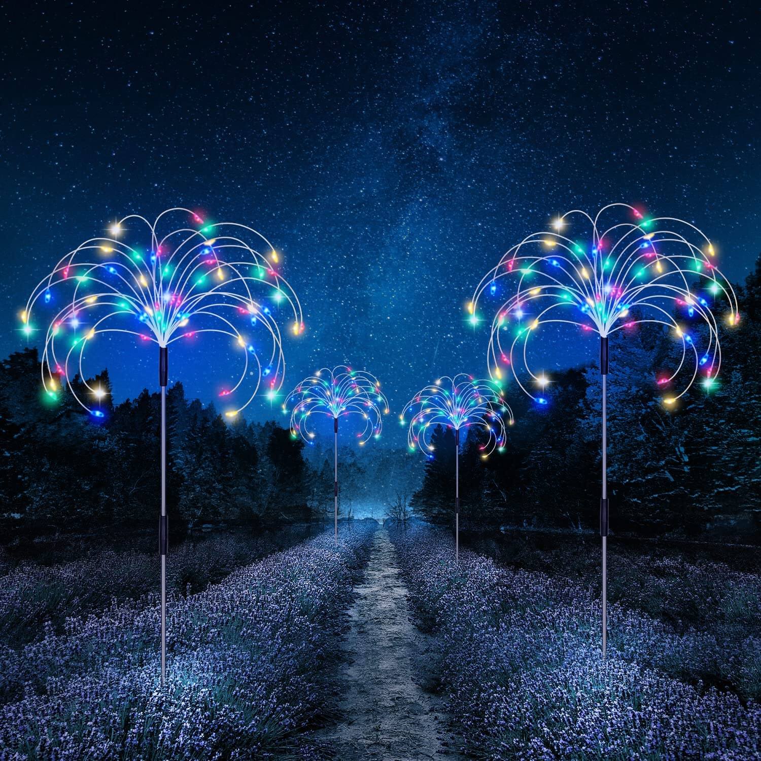 Waterdichte Zonne Tuinlamp Met Vuurwerk Effect