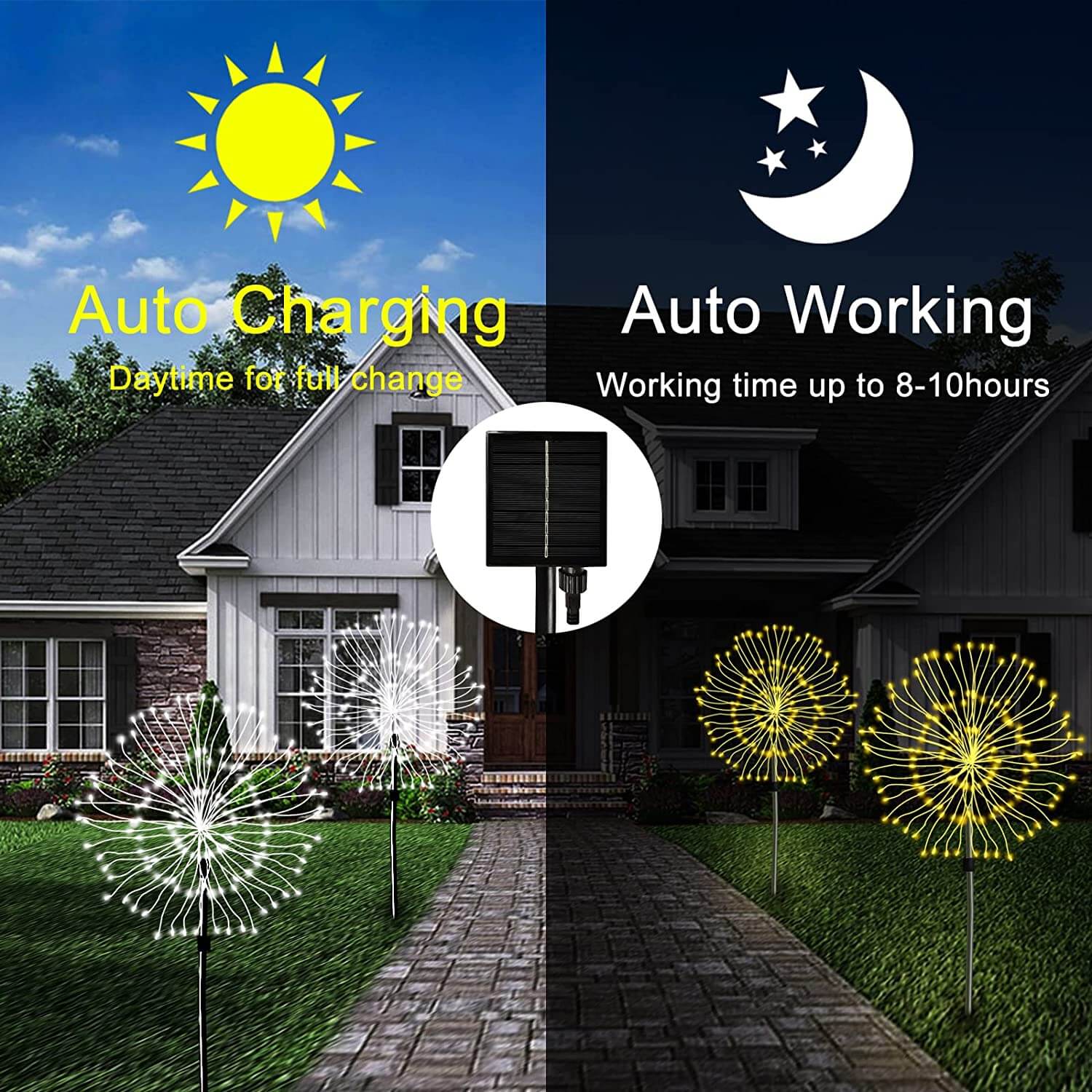 Waterdichte Zonne Tuinlamp Met Vuurwerk Effect