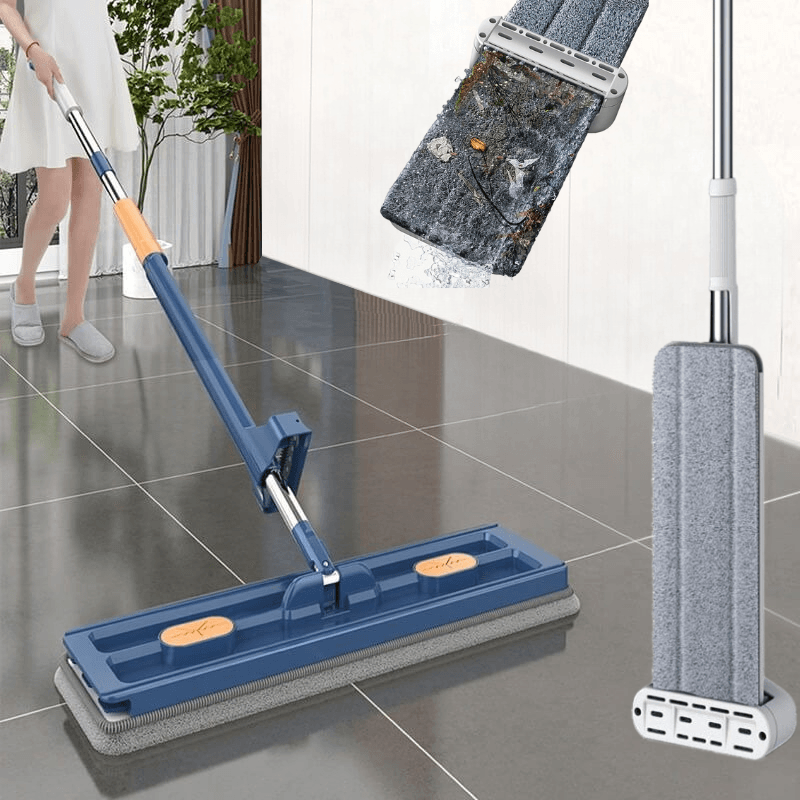 Draaibare platte dweil met microvezeldoek