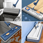 Draaibare platte dweil met microvezeldoek