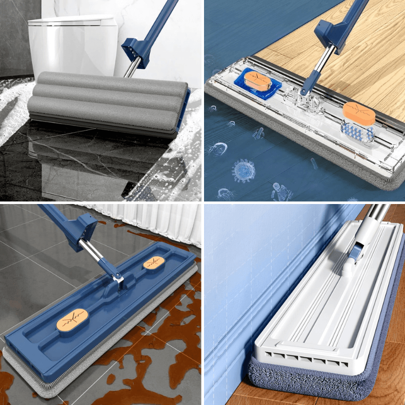 Draaibare platte dweil met microvezeldoek