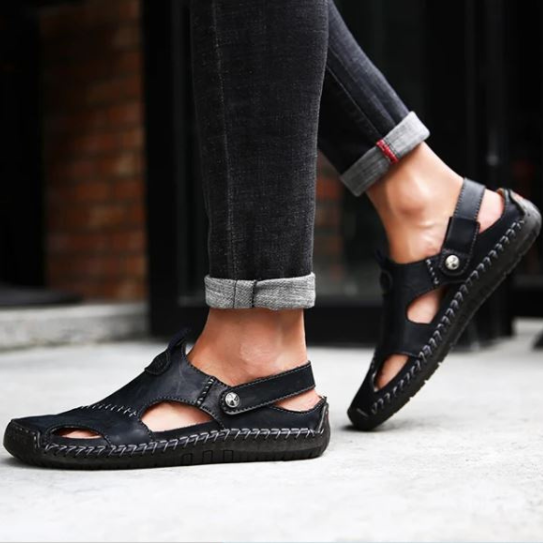 Leren Heren‑Sandalen voor Comfortabele Pasvorm en Dagelijks Buitengebruik