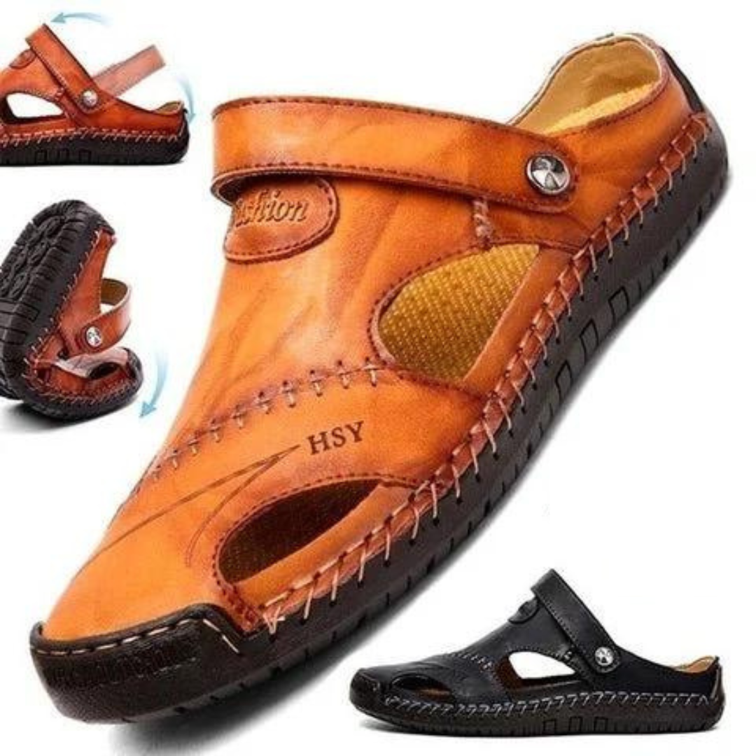 Leren Heren‑Sandalen voor Comfortabele Pasvorm en Dagelijks Buitengebruik