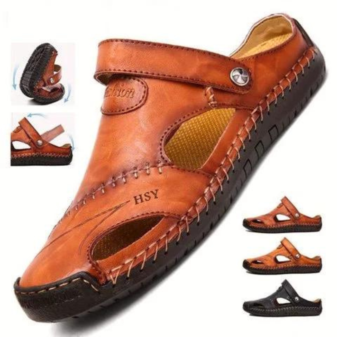 Leren Heren‑Sandalen voor Comfortabele Pasvorm en Dagelijks Buitengebruik