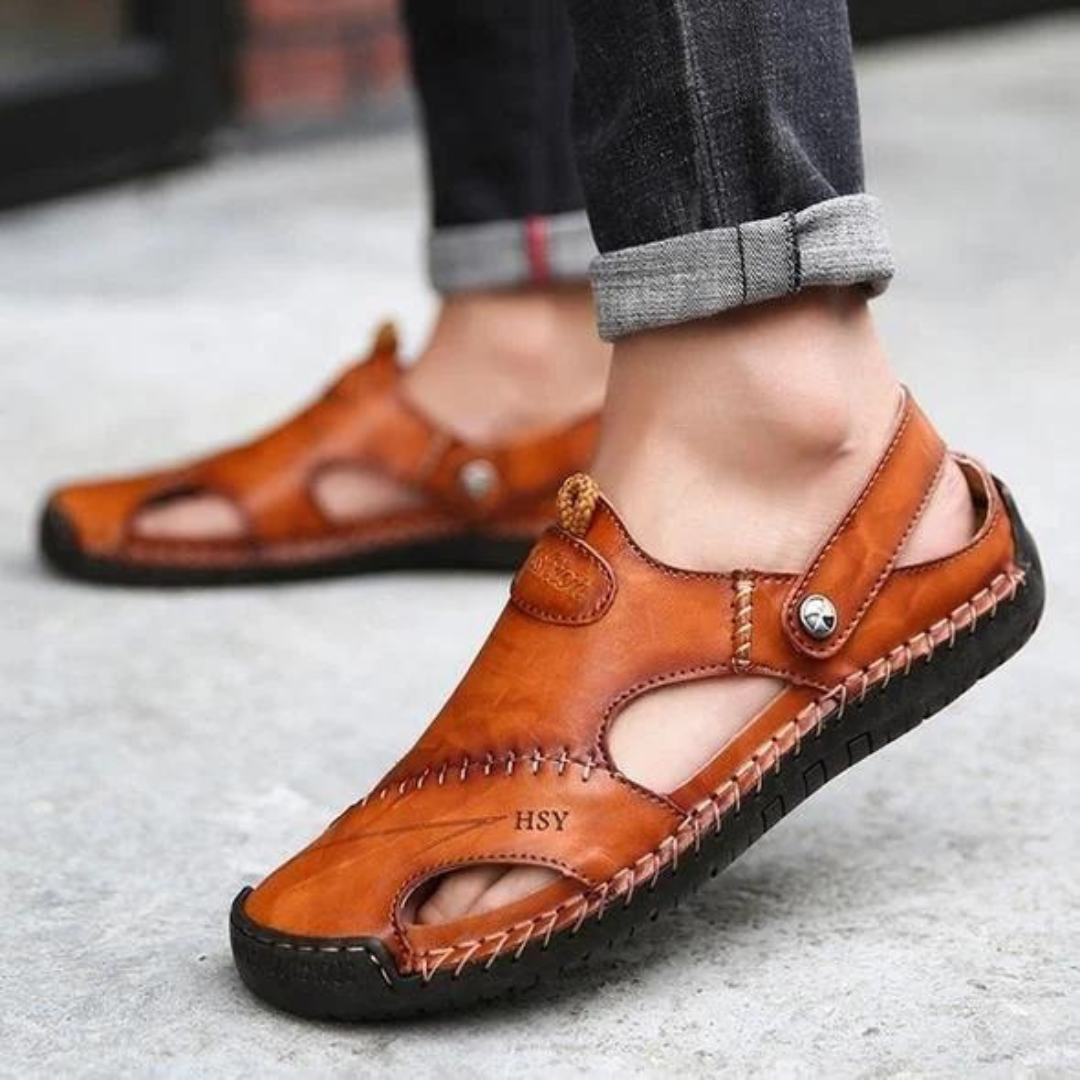 Leren Heren‑Sandalen voor Comfortabele Pasvorm en Dagelijks Buitengebruik