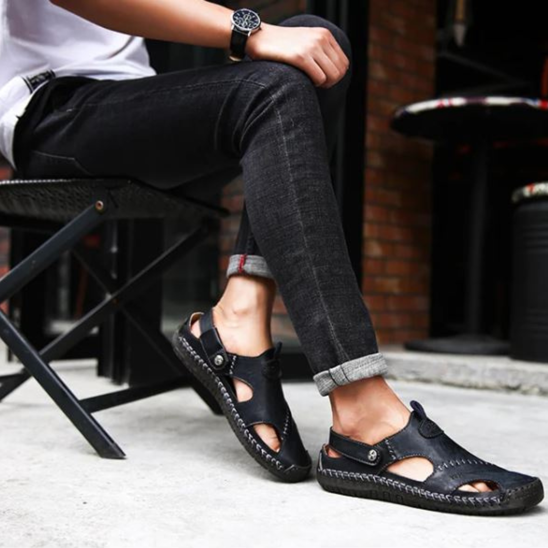 Leren Heren‑Sandalen voor Comfortabele Pasvorm en Dagelijks Buitengebruik