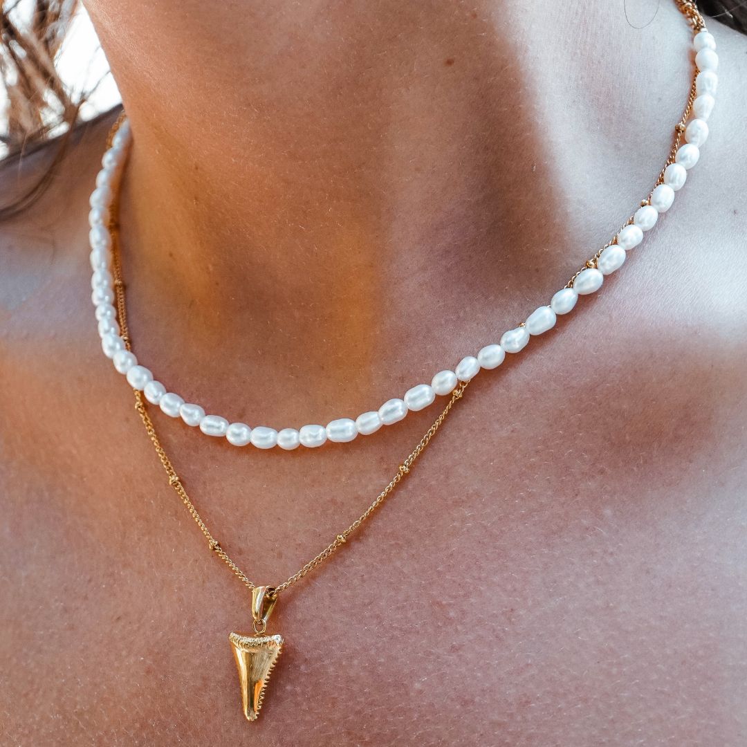 Kralenketting met Ovale Kralen en Verlengkettinkje