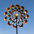 Metalen Tuinwindmolen met Bloemdesign voor Tuin Terras en Voortuin