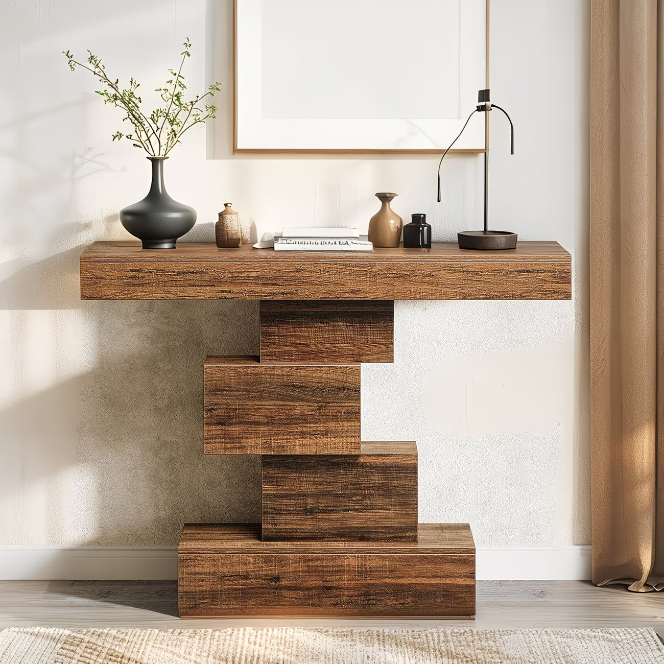 Geometrische Consoletafel met Gestapelde Blokken