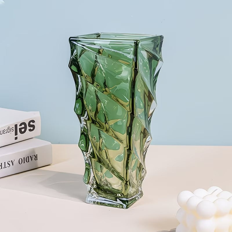 Geometrische Glazen Vaas met Hoekige Facetten