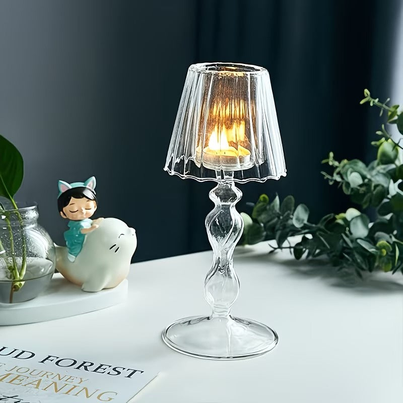 Glazen Tafellamp Kaarsenhouder
