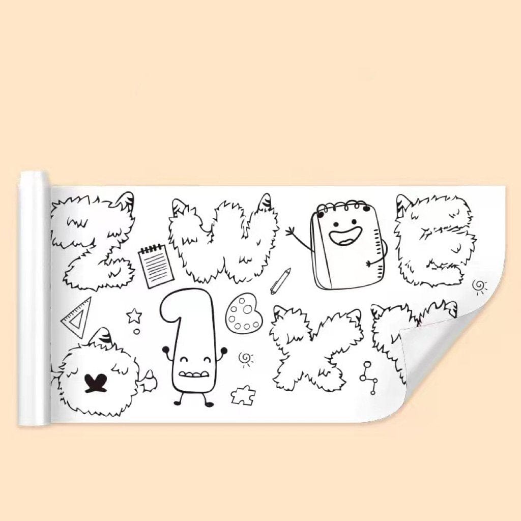 Zelfklevende Kindertekenrol met Knoeivrij Creatief Ontwerp