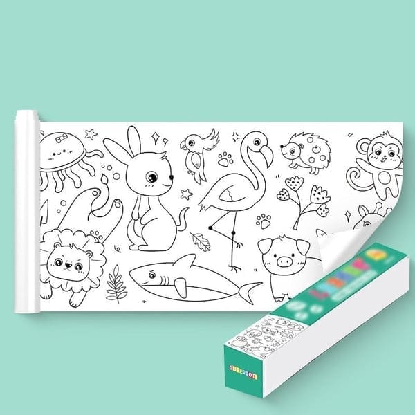 Zelfklevende Kindertekenrol met Knoeivrij Creatief Ontwerp