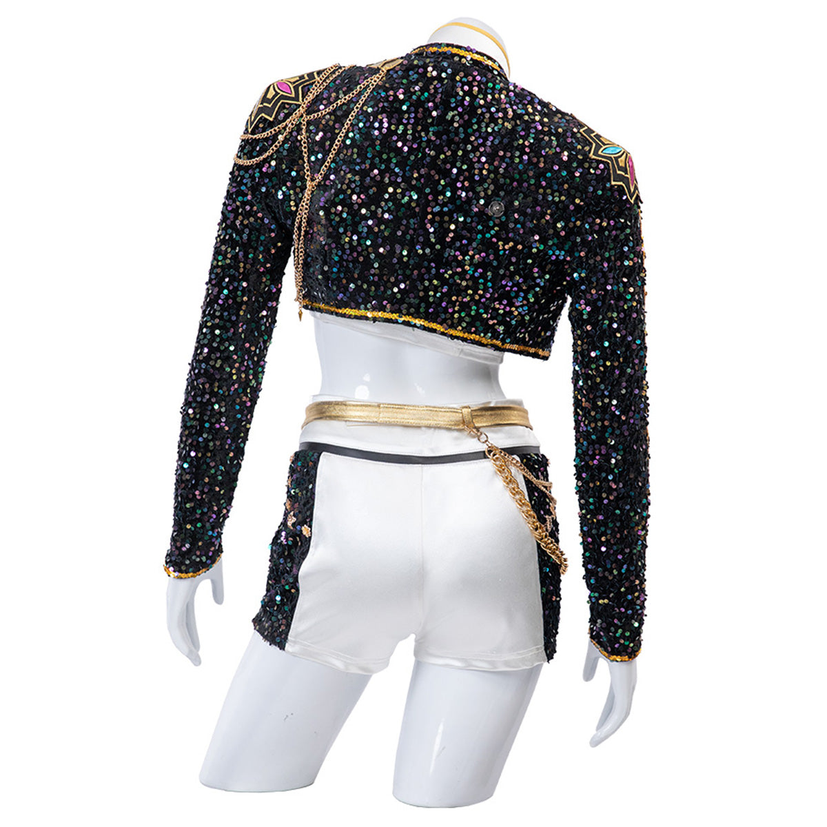 Glitter Kostuum met Pailletten en Kunstleer voor Show en Feest