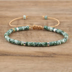 Armband met Natuurstenen Kralen en Verstelbare Koordsluiting