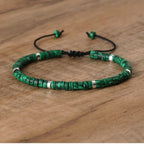 Armband met Natuurstenen Kralen en Verstelbare Koordsluiting