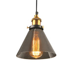 Vintage Hanglamp Met Antiekglazen Lampenkap