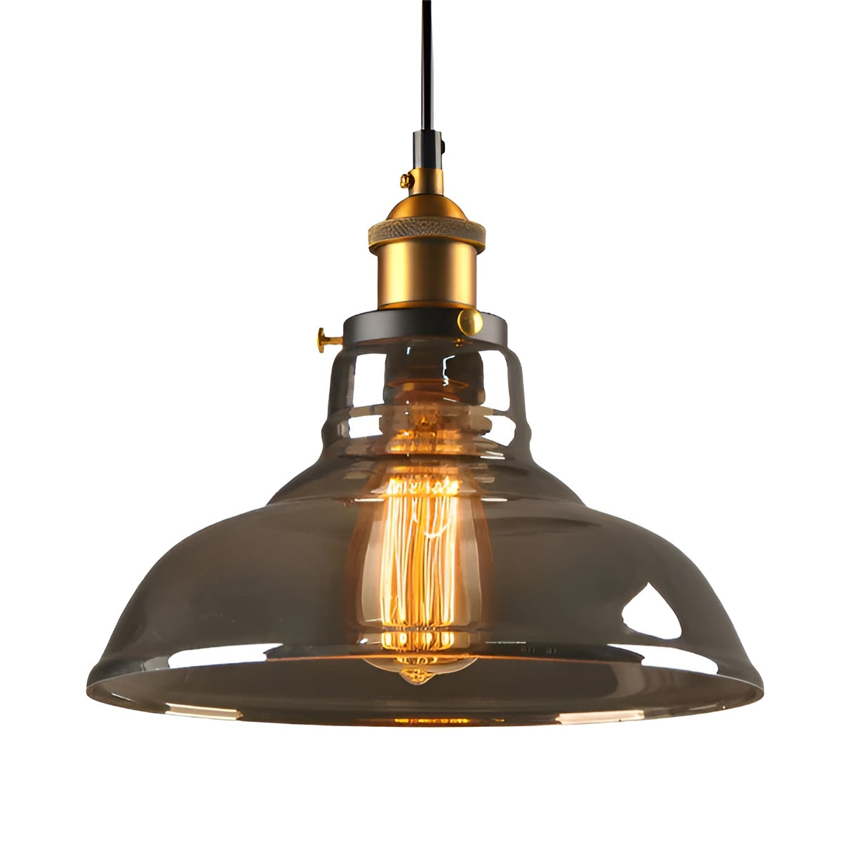 Vintage Hanglamp Met Antiekglazen Lampenkap