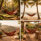 Outdoor Hangmat Katoen Polyester Hoogbelastbaar Compact Ontwerp