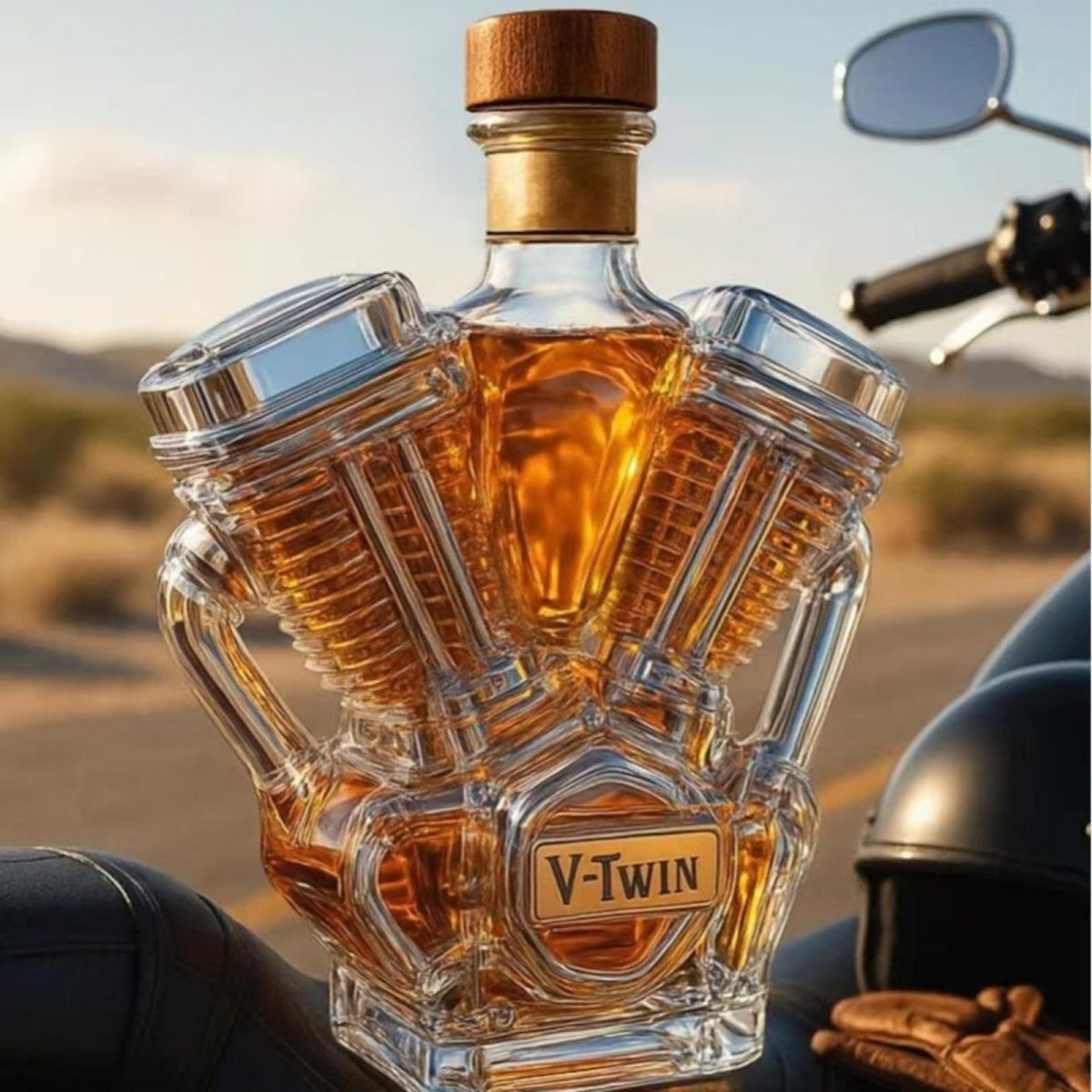 Voertuigvormige Whiskykaraf met Massieve Glazen Constructie voor Karaktervolle Presentatie