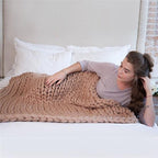 Handgemaakte Luxe Chunky Knit Deken voor Warme en Decoratieve Sfeer