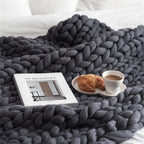 Handgemaakte Luxe Chunky Knit Deken voor Warme en Decoratieve Sfeer