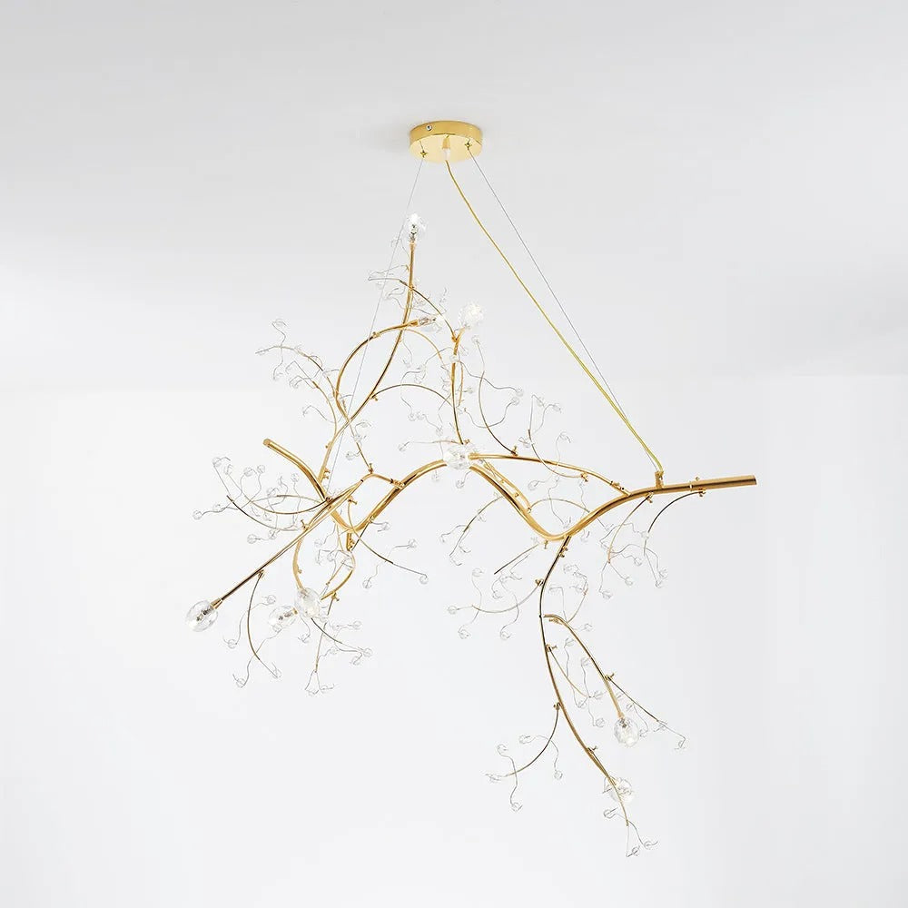 Art Deco Hanglamp Met Kristallen Takstructuur Voor Sfeervolle Verlichting