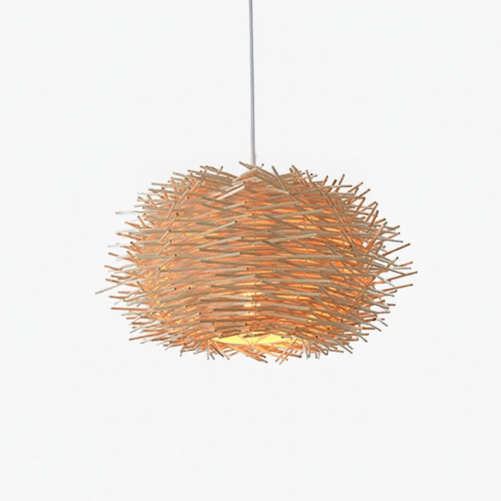 Bohemian Hanglamp Van Rattan Met Vogelnestontwerp
