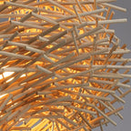 Bohemian Hanglamp Van Rattan Met Vogelnestontwerp