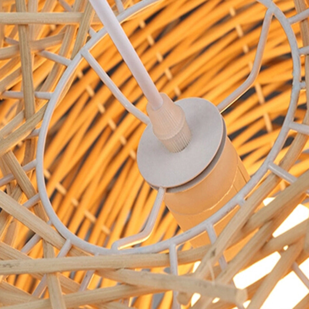 Bohemian Hanglamp Van Rattan Met Vogelnestontwerp