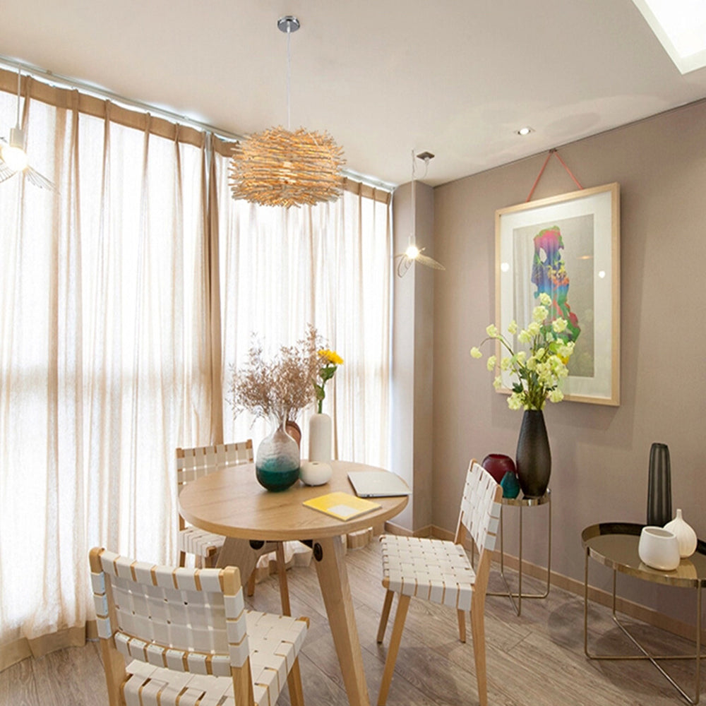 Bohemian Hanglamp Van Rattan Met Vogelnestontwerp