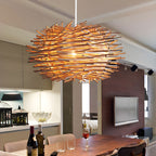 Bohemian Hanglamp Van Rattan Met Vogelnestontwerp