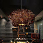 Bohemian Hanglamp Van Rattan Met Vogelnestontwerp