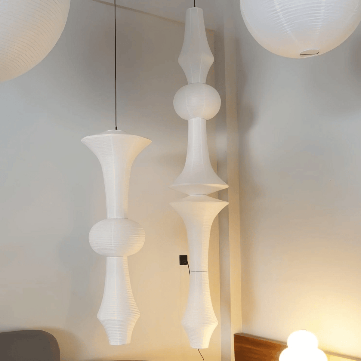 Japandi Hanglamp Van Washi Papier Met Organische Vorm