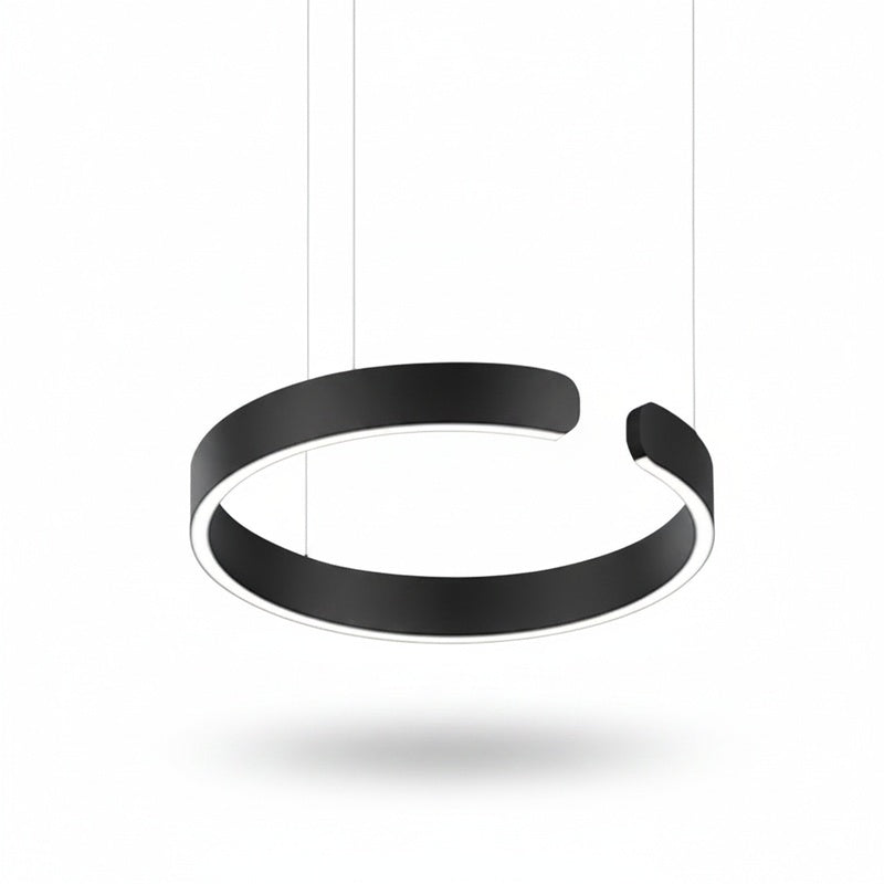 Minimalistische LED Ring Hanglamp Met Open Cirkelvorm