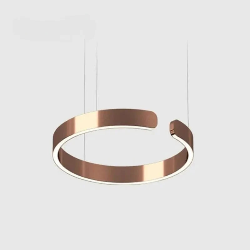 Minimalistische LED Ring Hanglamp Met Open Cirkelvorm