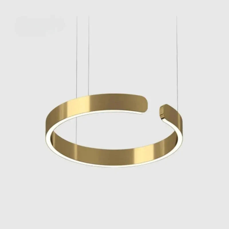 Minimalistische LED Ring Hanglamp Met Open Cirkelvorm