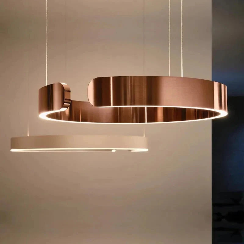 Minimalistische LED Ring Hanglamp Met Open Cirkelvorm