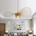Minimalistische Hanglamp Met Open Draadframe En Hoedvormig Design