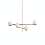 Moderne Hanglamp Met Glazen Bollen En Asymmetrisch Frame Voor Sfeervolle Verlichting