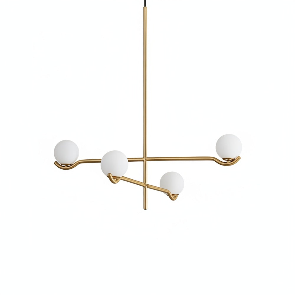 Moderne Hanglamp Met Glazen Bollen En Asymmetrisch Frame Voor Sfeervolle Verlichting