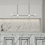 Moderne Hanglamp Met Glazen Bollen En Asymmetrisch Frame Voor Sfeervolle Verlichting