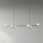 Moderne Hanglamp Met Glazen Bollen En Asymmetrisch Frame Voor Sfeervolle Verlichting