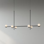 Moderne Hanglamp Met Glazen Bollen En Asymmetrisch Frame Voor Sfeervolle Verlichting