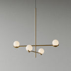 Moderne Hanglamp Met Glazen Bollen En Asymmetrisch Frame Voor Sfeervolle Verlichting