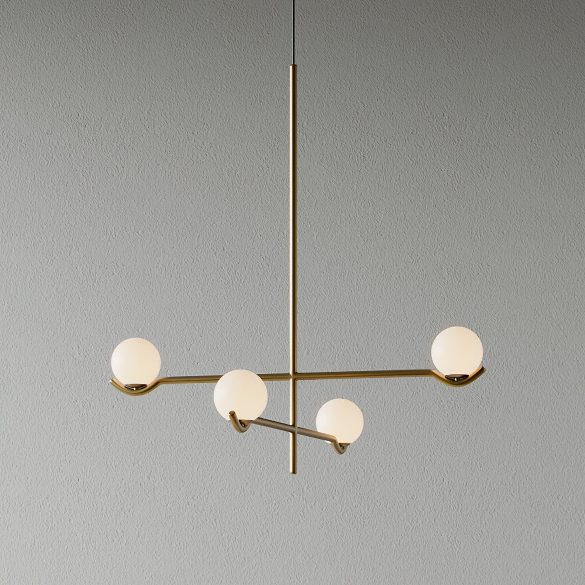 Moderne Hanglamp Met Glazen Bollen En Asymmetrisch Frame Voor Sfeervolle Verlichting