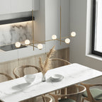 Moderne Hanglamp Met Glazen Bollen En Asymmetrisch Frame Voor Sfeervolle Verlichting