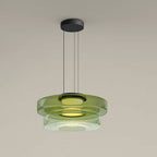 Moderne Hanglamp Met Gelaagde Glazen Kap Voor Warme Sfeerverlichting