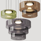 Moderne Hanglamp Met Gelaagde Glazen Kap Voor Warme Sfeerverlichting